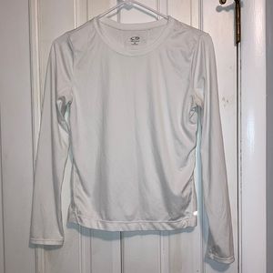 Champion White Long Sleeve Workout Top